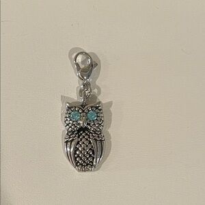 Origami Owl Silver Owl Charm with Blue Eyes